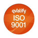 Symbol för kvalitetssäkring ISO 9001 som Fix Clean har.